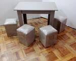 Խոհանոցի Սեղան + 4 _ Պուֆիկներ